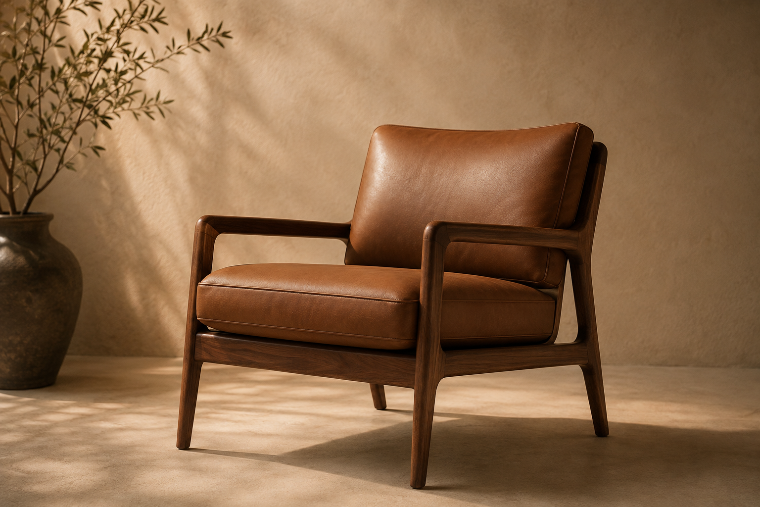 Brown leather chair
